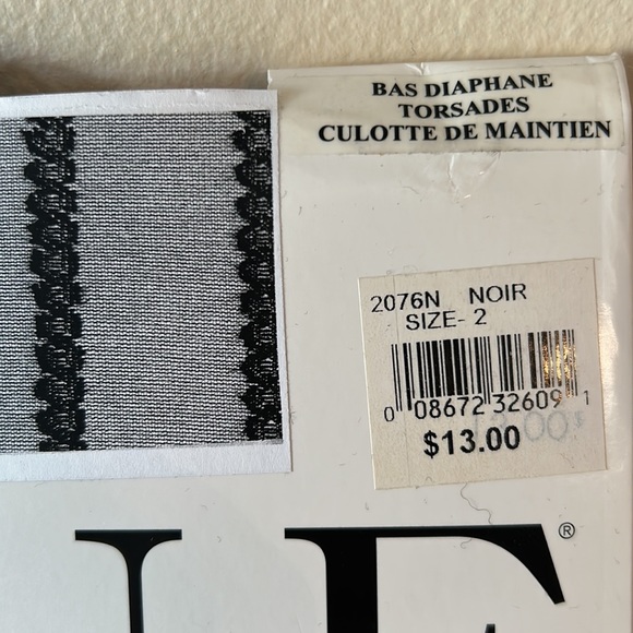 HUE black sheer decorative nylon size 2 - Picture 2 of 5